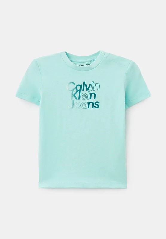 T-shirt mezza manica con stampa logo gradient
