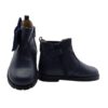 Stivaletto in pelle con fiocco in velluto e zip