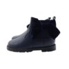 Stivaletto in pelle con fiocco in velluto e zip