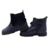 Stivaletto in pelle con fiocco in velluto e zip