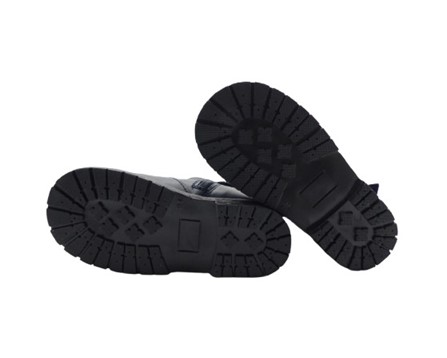 Stivaletto in pelle con fiocco in velluto e zip
