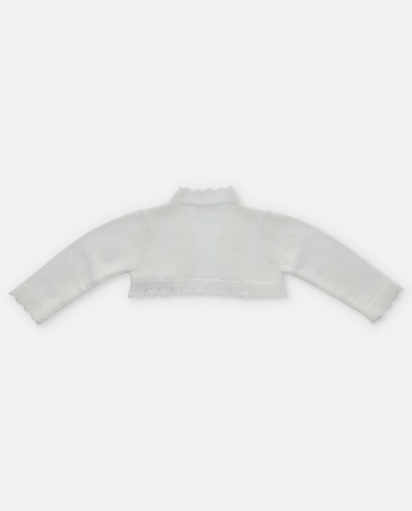 Cardigan corto in maglia smerlato