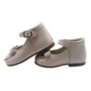 Ballerina primo passo in pelle con fiocco