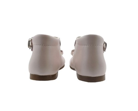 Ballerina primo passo in pelle con fiocco