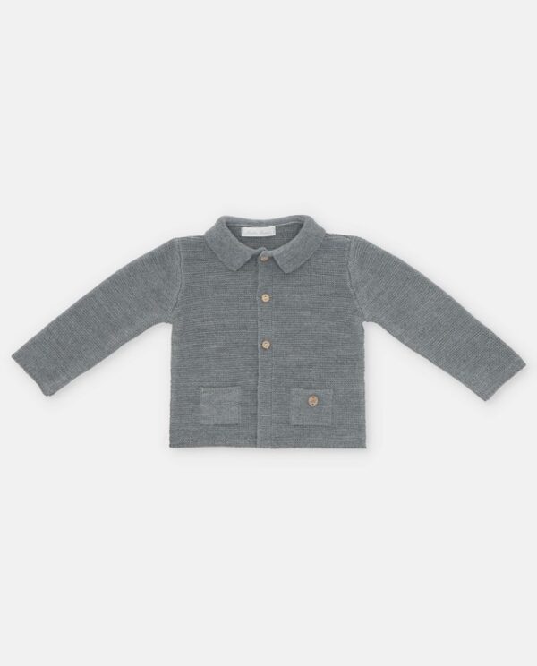 Cardigan lungo con colletto e taschine