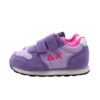 Sneaker in camoscio e tessuto con doppio velcro