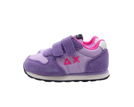 Sneaker in camoscio e tessuto con doppio velcro