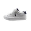Sneaker in pelle con velcro e lacci