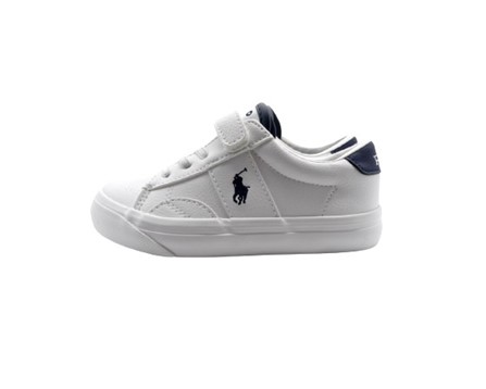Sneaker in pelle con velcro e lacci