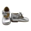 Ballerina primo passo in pelle laminata con fiore