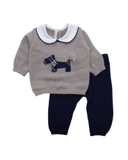 Completo 2 pezzi con applicazione bassotto