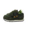 Sneaker in camoscio e tessuto con doppio velcro