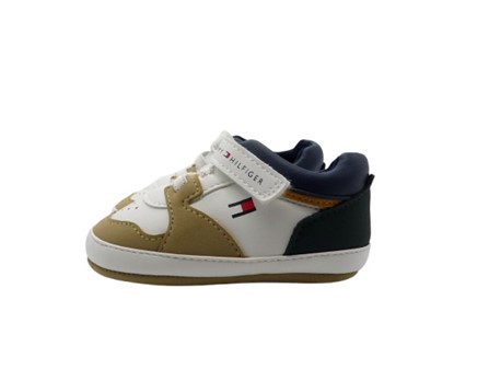 Sneaker culla con velcro e lacci