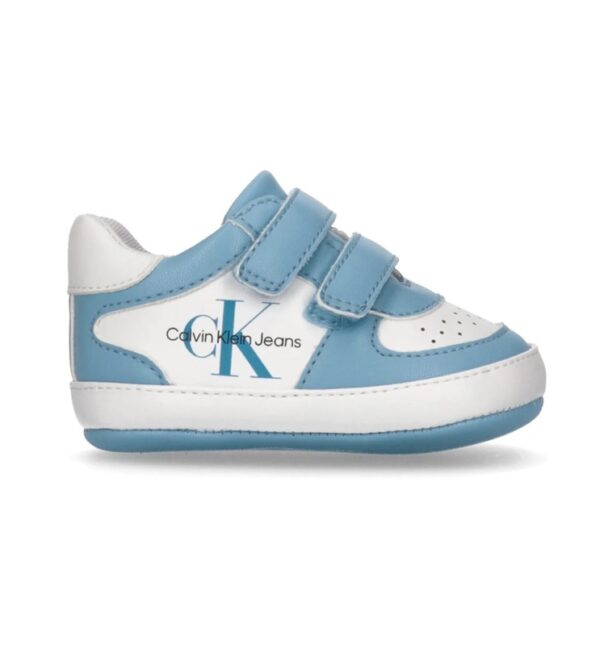 Scarpa culla in pelle con doppio velcro velcro