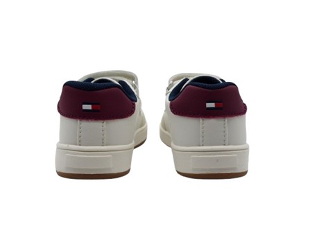 Sneaker in pelle con doppio velcro