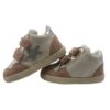Sneaker primo passo in pelle e camoscio con doppio velcro