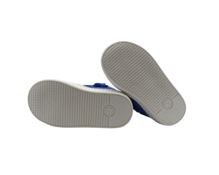 Sneaker primo passo in camposcio con lacci e zip laterale