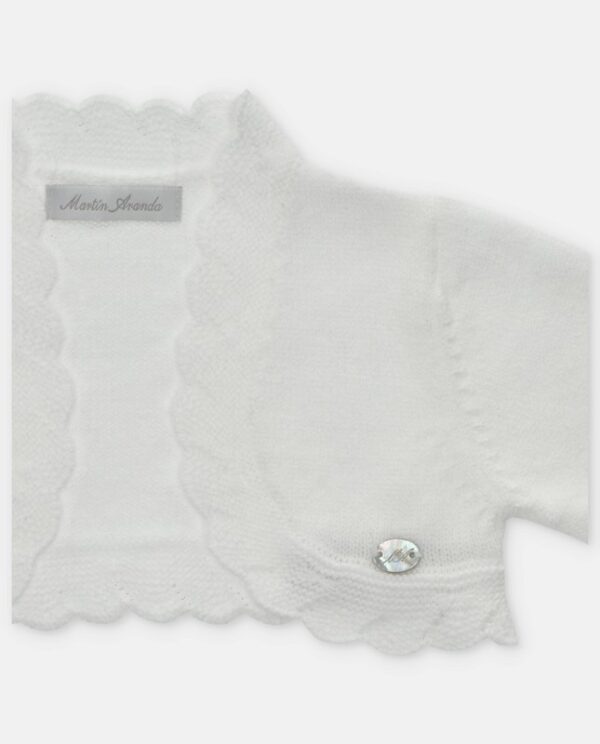 Cardigan corto in maglia smerlato