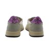 Sneaker in pelle e micro glitter con doppio velcro