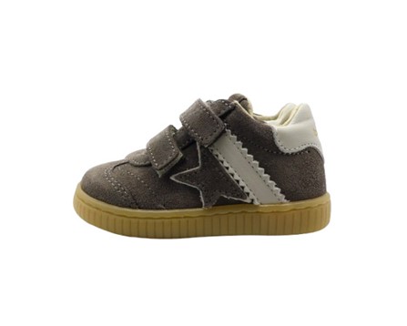 Sneaker primo passo in camoscio con doppio velcro