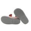 Ballerina in tessuto con cinturino in velcro e fiocco vichy