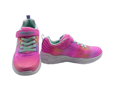 Scarpa ginnica con finti lacci e velcro con led