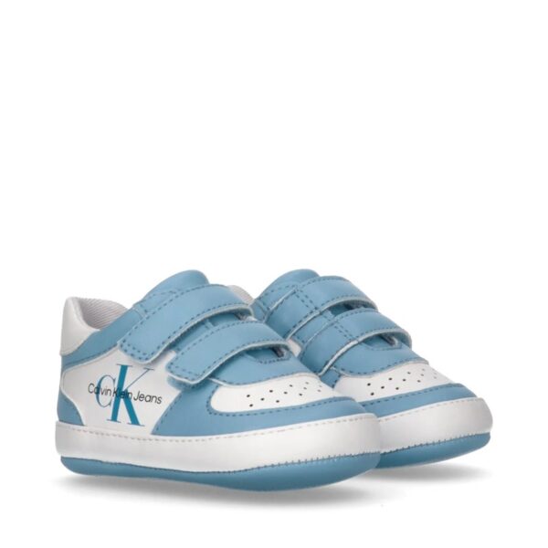 Scarpa culla in pelle con doppio velcro velcro