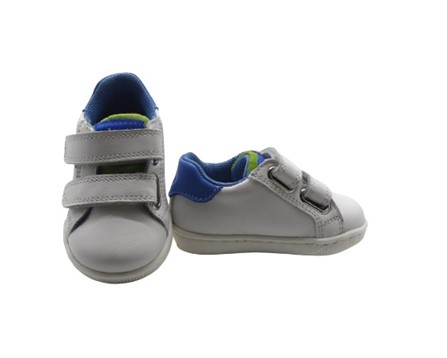 Sneaker primo passo in pelle con doppio velcro