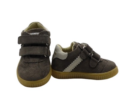 Sneaker primo passo in camoscio con doppio velcro