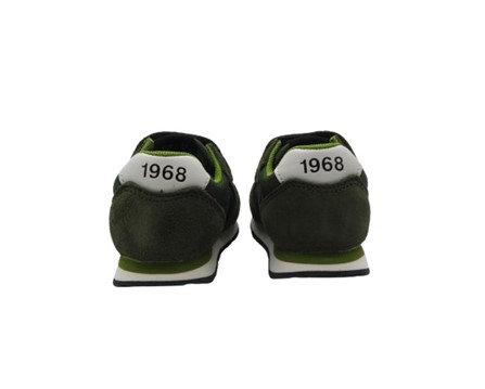 Sneaker in camoscio e tessuto con doppio velcro
