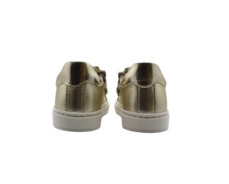 Sneaker primo passo in pelle laminata lacci e zip