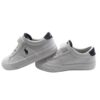 Sneaker in pelle con velcro e lacci