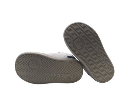 Sneaker primo passo in pelle con doppio velcro