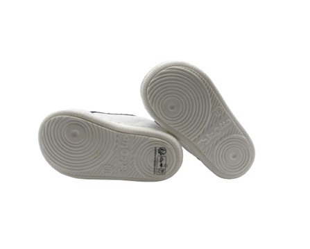 Sneaker primo passo in pelle e camoscio con doppio velcro