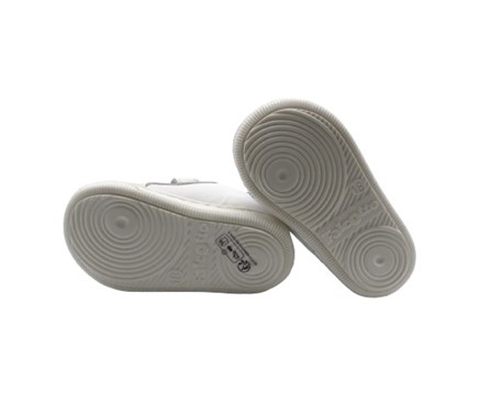 Sneaker primo passo in pelle con doppio velcro