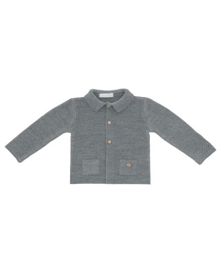 Cardigan lungo con colletto e taschine