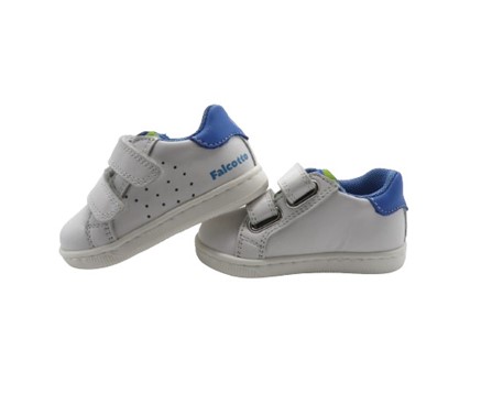 Sneaker primo passo in pelle con doppio velcro