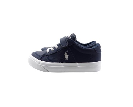 Sneaker in pelle con velcro e lacci