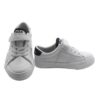 Sneaker in pelle con velcro e lacci