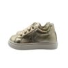 Sneaker primo passo in pelle laminata lacci e zip