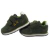 Sneaker in camoscio e tessuto con doppio velcro