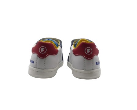 Sneaker primo passo in pelle e camoscio con doppio velcro