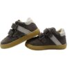Sneaker primo passo in camoscio con doppio velcro