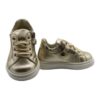 Sneaker primo passo in pelle laminata lacci e zip