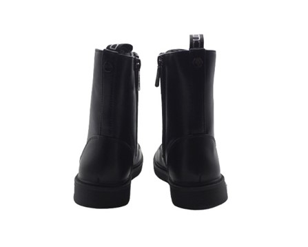 Anfibio in pelle con lacci e zip