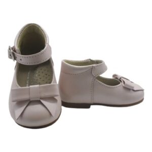 Ballerina primo passo in pelle con fiocco