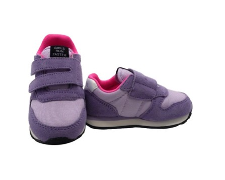 Sneaker in camoscio e tessuto con doppio velcro