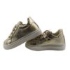 Sneaker primo passo in pelle laminata lacci e zip