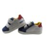 Sneaker primo passo in pelle e camoscio con doppio velcro