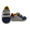 Sneaker primo passo in pelle e camoscio con doppio velcro